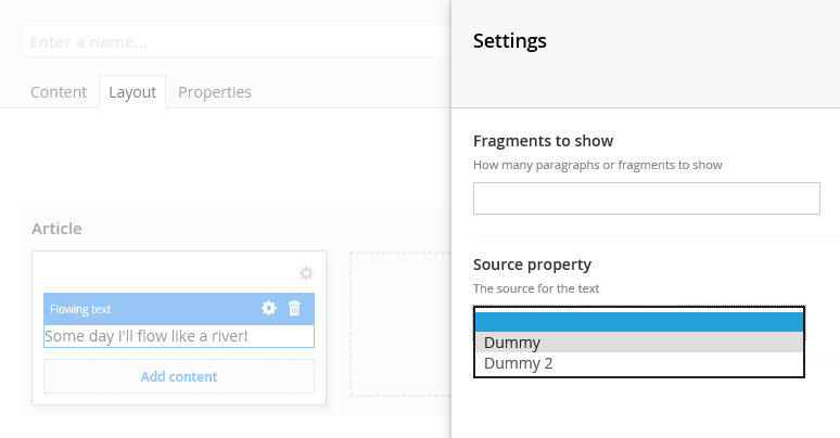 Grid editor with dummy template and settings based on virtual property editors