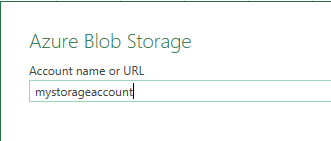 Entering storage account name