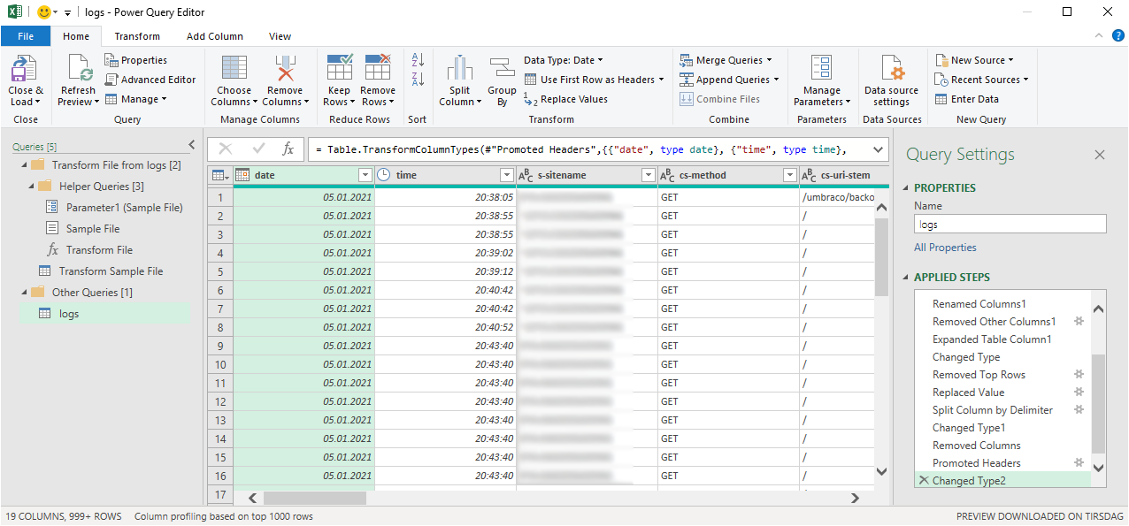 Log files properly parsed