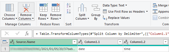 Removing the source column