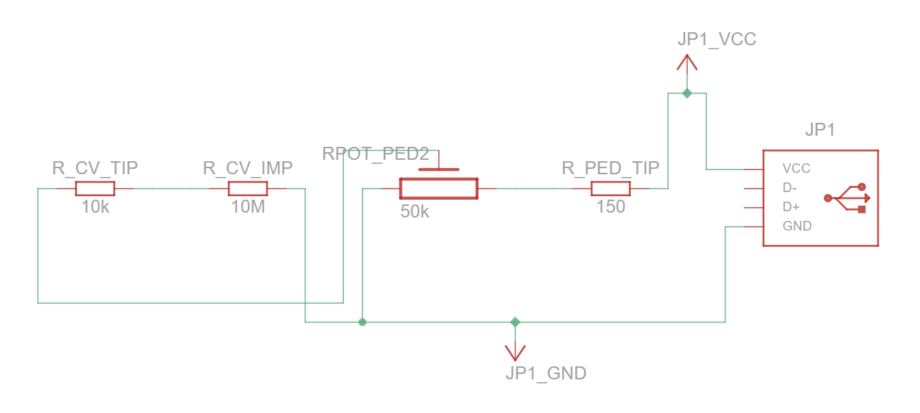 An electronic shematic representing the pedal, extra parts and synth